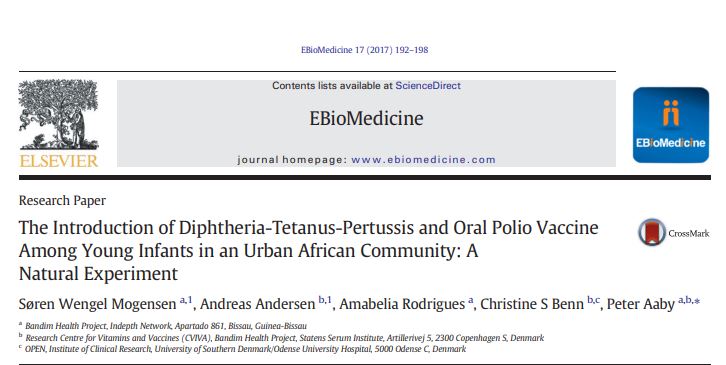 The Introduction of Diphtheria-Tetanus-Pertussis and Oral Polio Vaccine Among Young Infants in an Urban African Community: A Natural Experiment