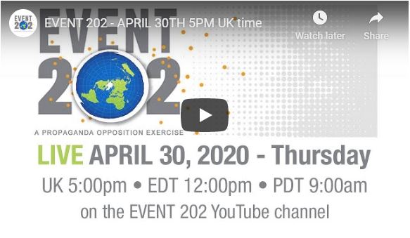 EVENT 202 – APRIL 30TH 5PM UK time Streaming Live…