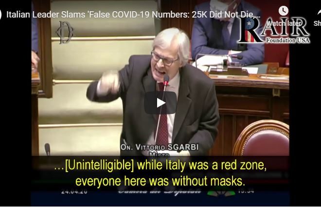Italian Leader Slams ‘False COVID-19 Numbers: 25K Did Not Die, it’s a way to Impose a Dictatorship’