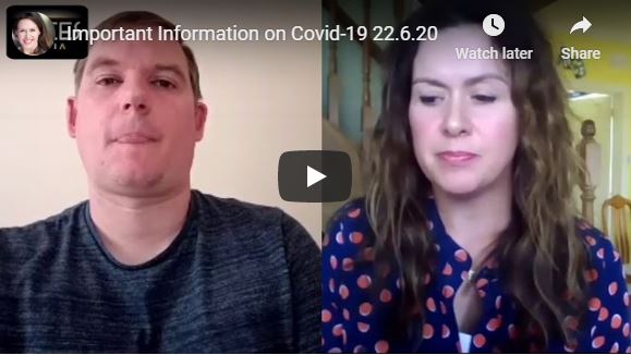 Important Information on Covid-19 22.6.20