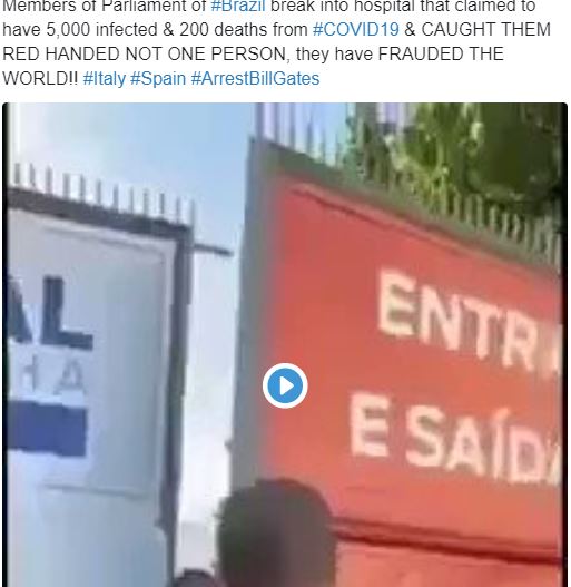 Members of Parliament of #Brazil break into hospital that claimed to have 5,000 infected & 200 deaths from #COVID19 & CAUGHT THEM RED HANDED NOT ONE PERSON, they have FRAUDED THE WORLD