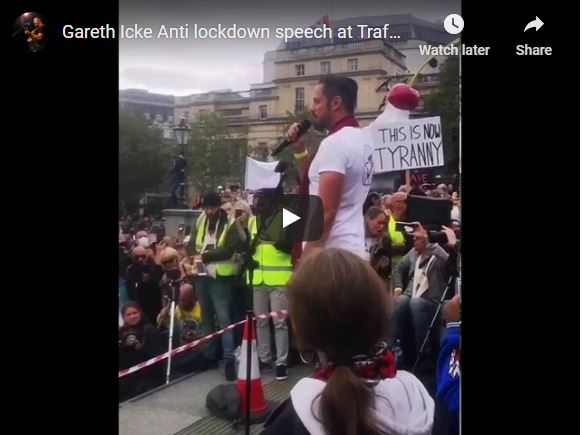 Gareth Icke Anti lockdown speech at Trafalgar Square – September 26th 2020
