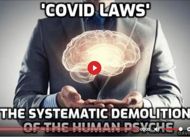 DAVID ICKE: PROOF THAT ‘COVID LAWS’ ARE THE SYSTEMATIC DEMOLITION OF THE HUMAN PSYCHE (PLEASE SHARE)