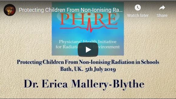 Protecting Children From Non-Ionising Radiation in Schools. Speaker Dr. Erica Mallery-Blythe. 2019