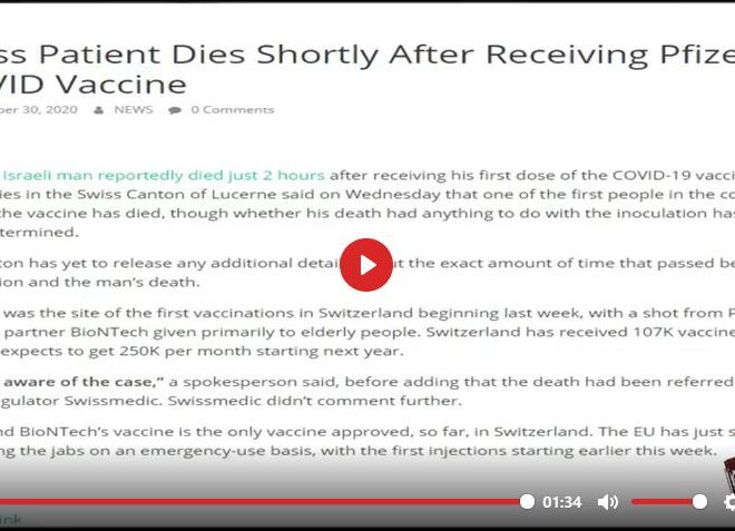 FIRST SWISS COVID VACCINE RECIPIENTS *DIES* HOURS AFTER RECEIVING VACCINE / HOW MANY MORE?