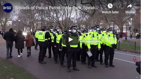 Squads of Police Patrol Hyde Park, Speakers Corner