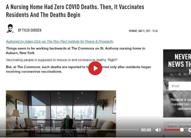 NURSING HOMES — DEATHS AFTER VACCINATION, NO COVID PROBLEM BEFORE!