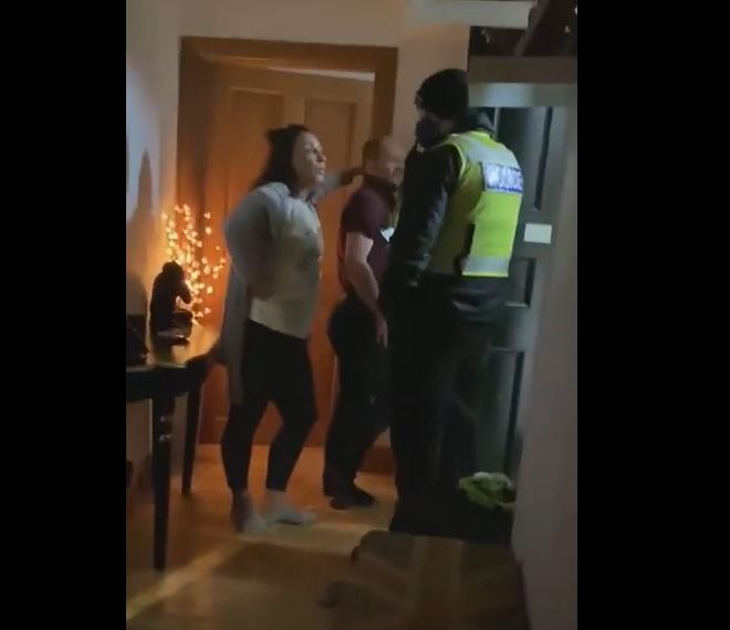 Scottish police use lockdown powers to storm into a home and violently arrest the family.