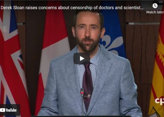 MP Derek Sloan raises concerns about censorship of doctors and scientists – June 17, 2021