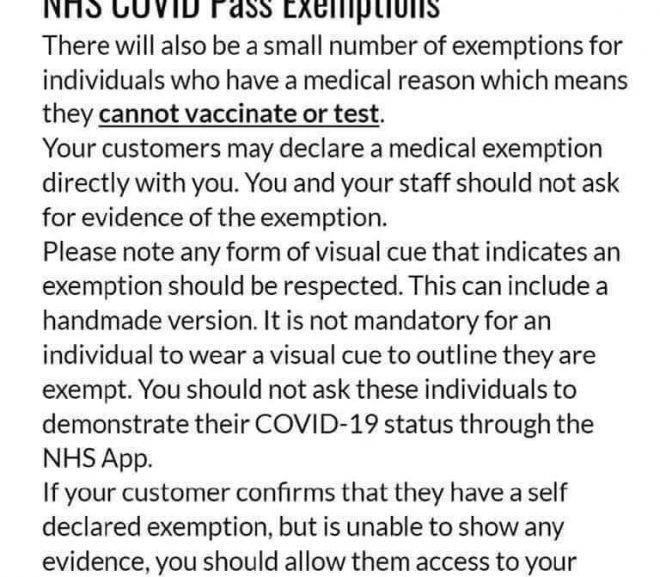 Test and Vaccine Exemptions