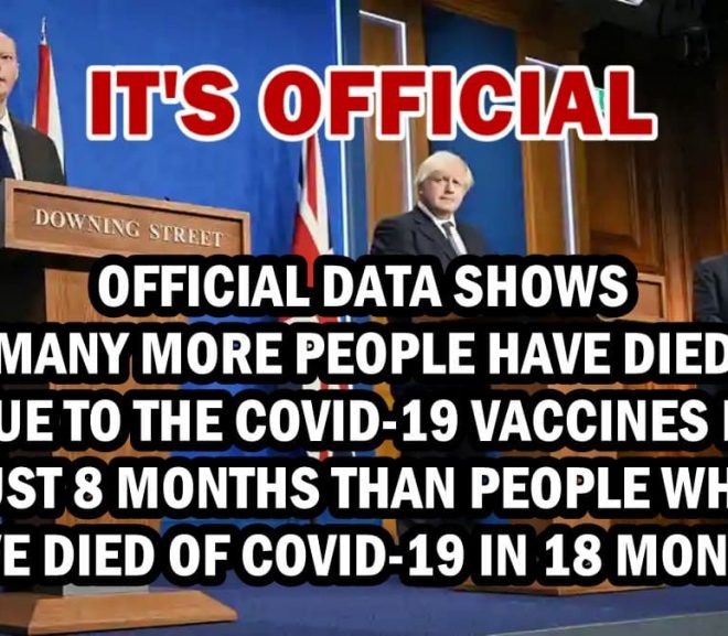 Official Data shows many more people have died due to the Covid-19 Vaccines in 8 months than people who have died of Covid-19 in 18 months