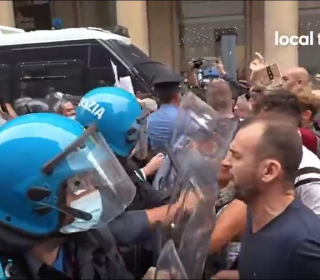 ITALY PROTESTS CONTINUE, POLICE LINES FAILING