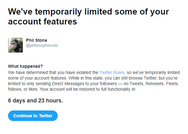 Just starting a 7 day Twitter Ban…