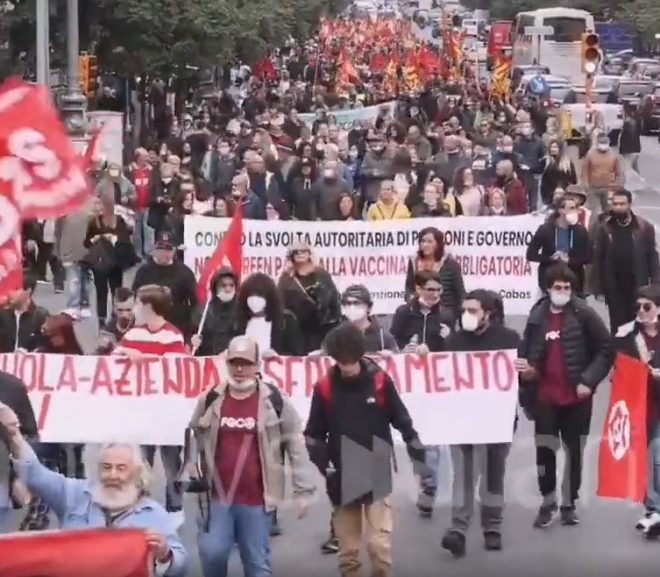 Massive protests have erupted all across Italy, where over a million workers have gone on strike after the government announced a vaccine mandate for nearly all forms of employment.