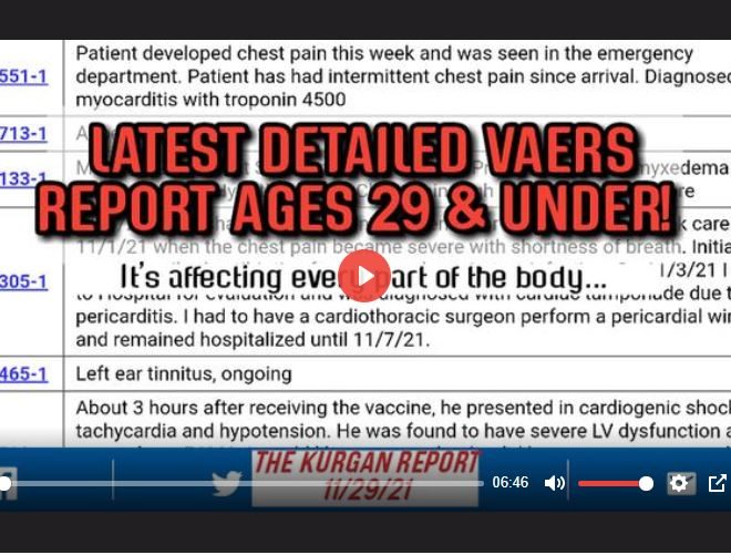 LATEST DETAILED VAERS REPORT AGES 29 & UNDER!