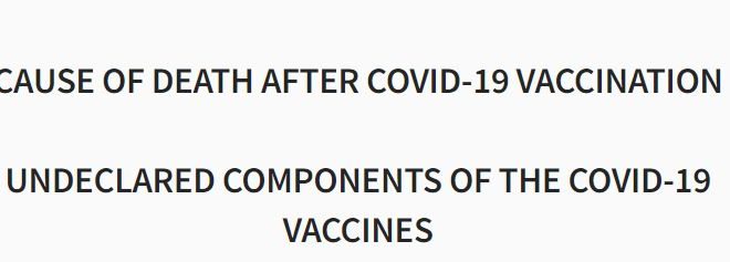 Press Conference: CAUSE OF DEATH AFTER COVID-19 VACCINATION – UNDECLARED COMPONENTS OF THE COVID-19 VACCINES