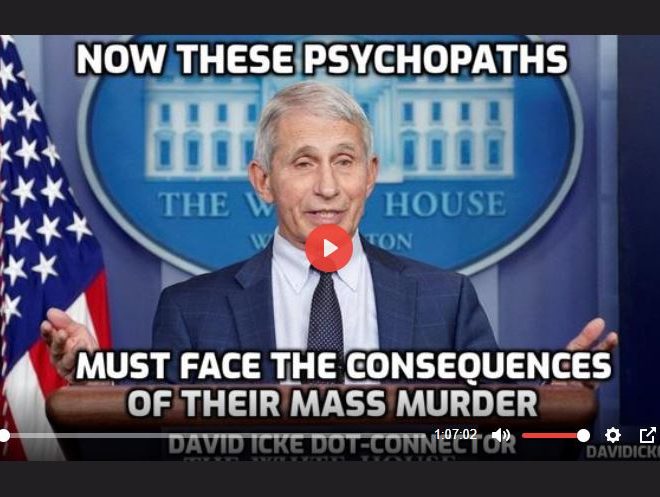 NOW THESE PSYCHOPATHS MUST FACE THE CONSEQUENCES OF THEIR MASS MURDER – DAVID ICKE DOT-CONNECTOR