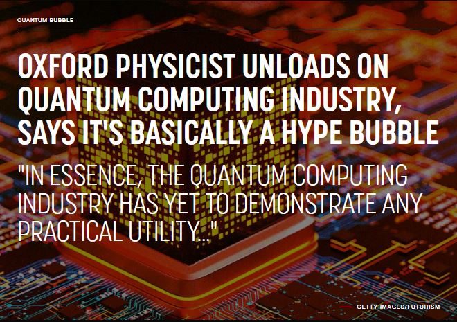 Those pushing “Quantum Computing” are full of Shite