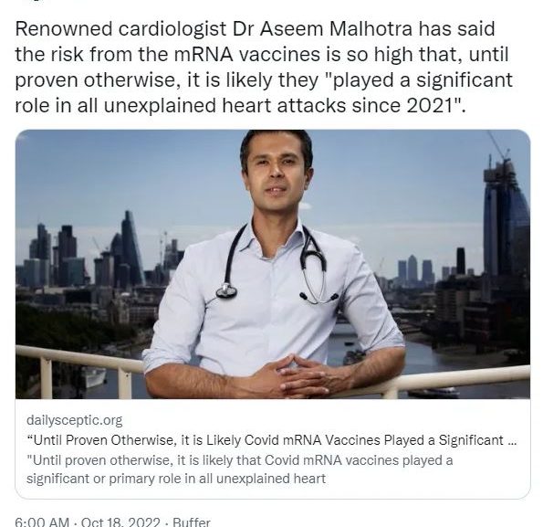 Two top cardiologists implicate COVID vax in all unexplained heart attacks since 2021